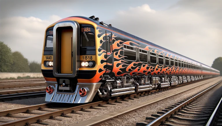 With only 2 or 3 cars per unit, getting a seat on a Class 158 can be described as "challenging" even taking in several factors, such as the time of day, the route, and how busy the service is. This hotrodder has solved that problem by extending the car length from 22.57m to 33.69m. They've also added flames on the outside to give passengers an idea of how hot conditions are inside because, being a 158, the AC almost certainly doesn't work. #class158 #sprinter #dmu #britishrail #trainspotting #railwayphotography #modelrailway #hotrod #trains