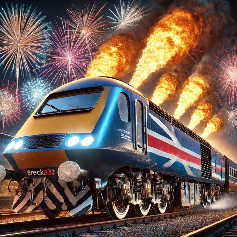 On Bonfire Night, we remember Guy Fawkesā explosive plansābut the British Rail Class 43 (HST) InterCity 125 has its own way of making a scene! With a UK diesel speed record under its belt, itās now putting on a fiery show of flames that even Fawkes would envy! Photographer unknown. #Class43 #HST #britishrail #trainspotting #railwayphotography #modelrailway #hotrod #trains